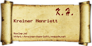 Kreiner Henriett névjegykártya