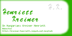 henriett kreiner business card